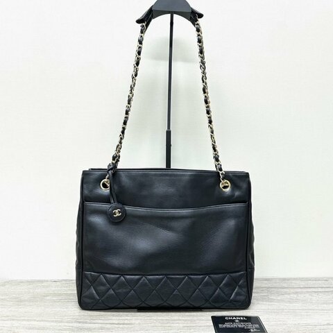 CHANEL 黑金奶粉托特手提肩背斜背包31*25*7 98新配件保卡塵袋