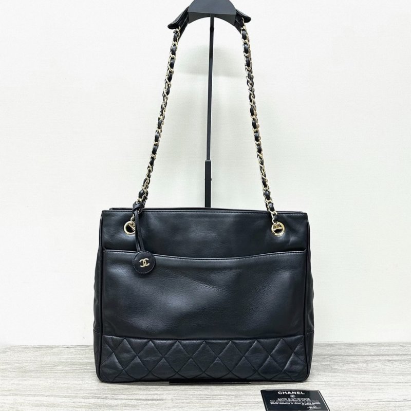 CHANEL 黑金奶粉托特手提肩背斜背包31*25*7 98新配件保卡塵袋-0