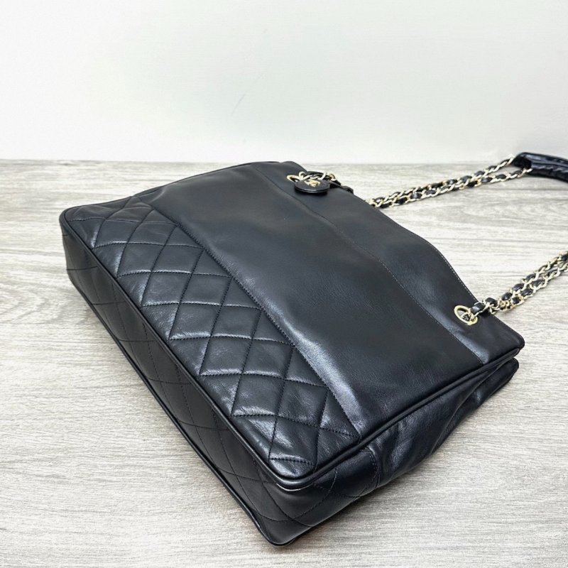 CHANEL 黑金奶粉托特手提肩背斜背包31*25*7 98新配件保卡塵袋-2