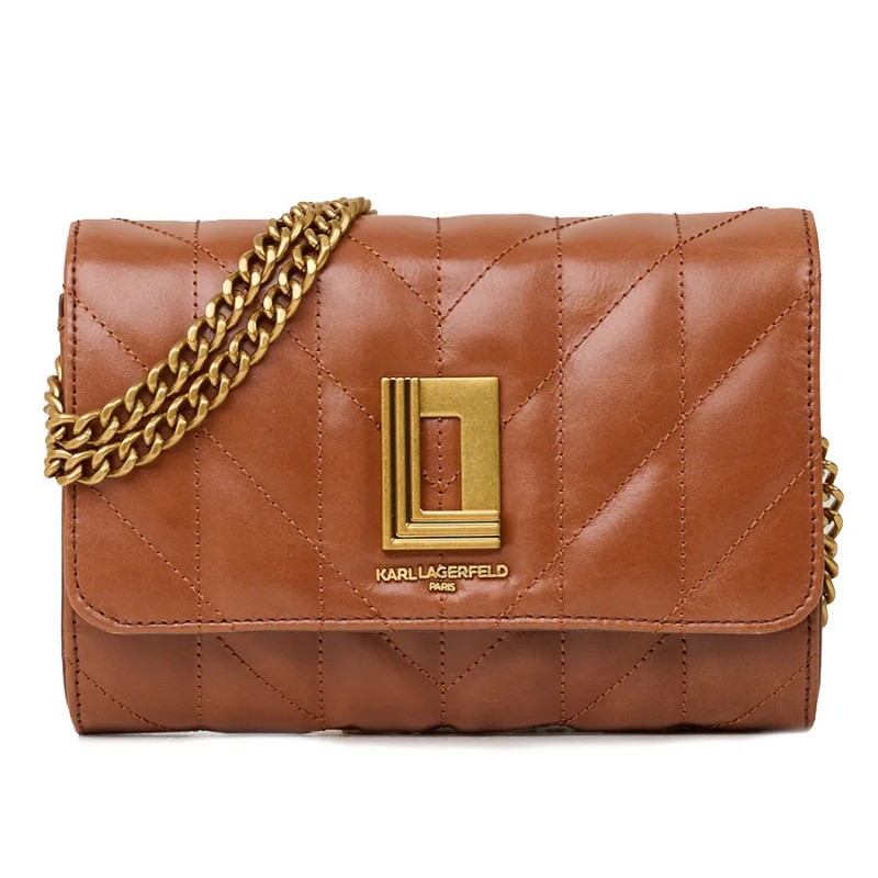 Karl Lagerfeld Lafayette 真皮復古紋WOC 復古焦糖棕
(全新)帶原包裝-0