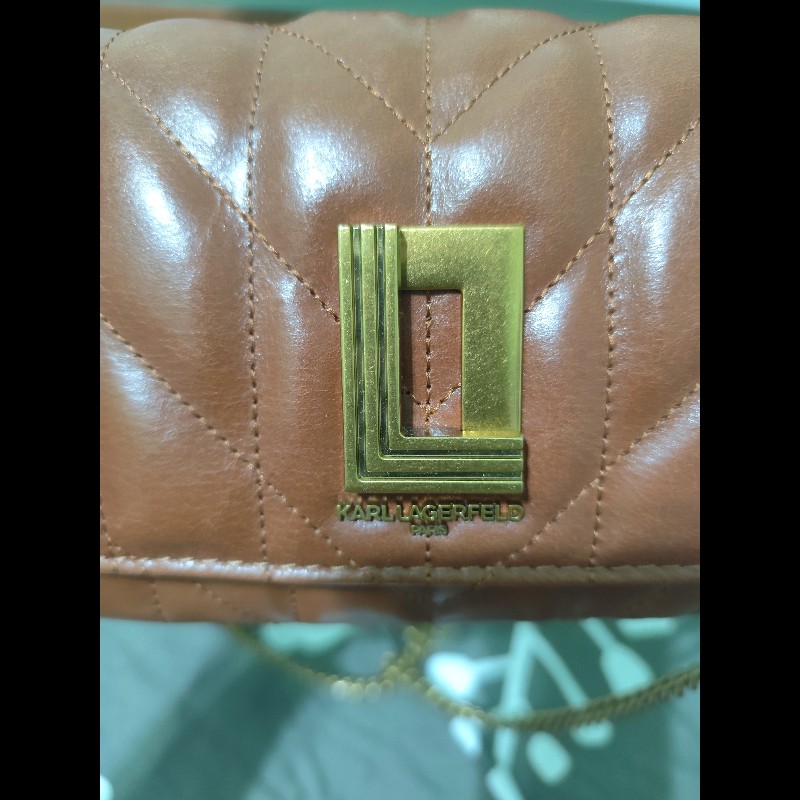 Karl Lagerfeld Lafayette 真皮復古紋WOC 復古焦糖棕
(全新)帶原包裝-19
