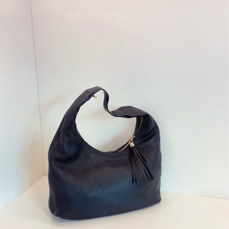 Gucci古馳 黑色全皮soho流蘇Hobo和尚包-1