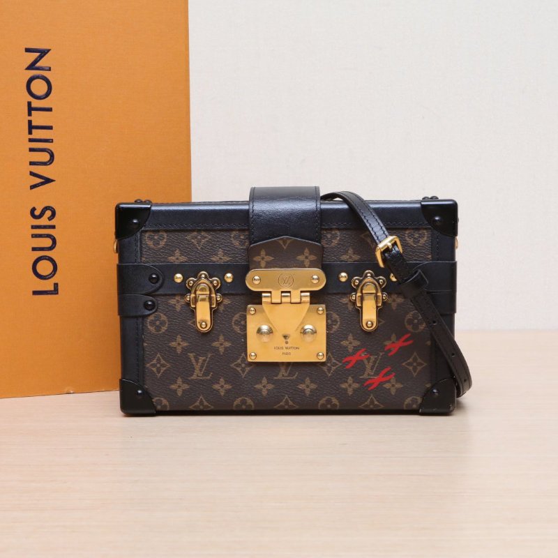 LOUIS VUITTON PETITEMALLE月光寶盒20拼老花牛皮/PVC晶片20牛皮拼PVC肩背包-0