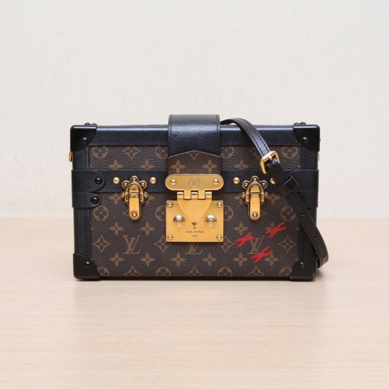 LOUIS VUITTON PETITEMALLE月光寶盒20拼老花牛皮/PVC晶片20牛皮拼PVC肩背包-1