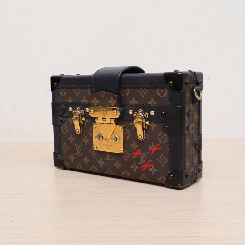 LOUIS VUITTON PETITEMALLE月光寶盒20拼老花牛皮/PVC晶片20牛皮拼PVC肩背包-3