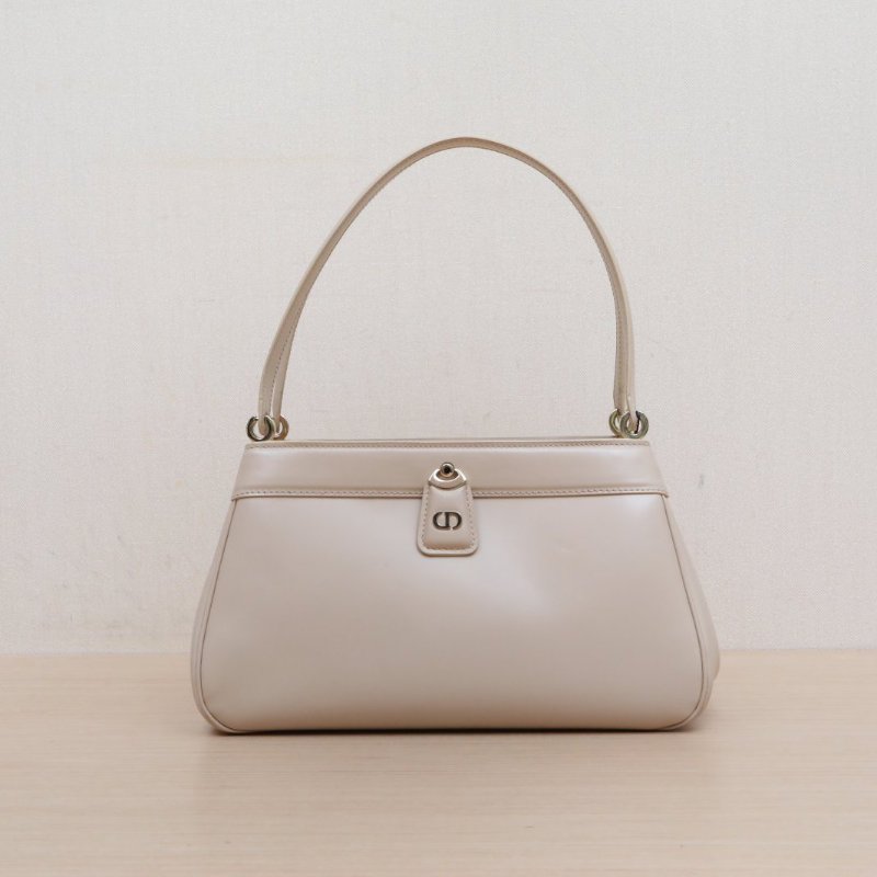 DIOR 米色牛皮淺金扣2022Key系列腋下包小號肩背包-1