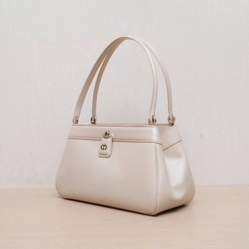 DIOR 米色牛皮淺金扣2022Key系列腋下包小號肩背包-3