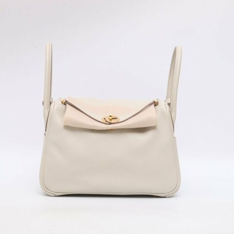 HERMES 8L冰川白EC皮B刻金扣愛馬仕lindy26單肩包肩背包