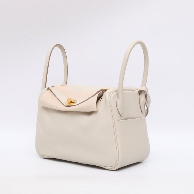 HERMES 8L冰川白EC皮B刻金扣愛馬仕lindy26單肩包肩背包-2