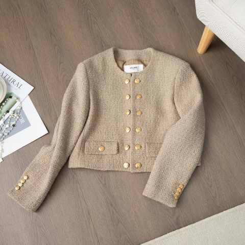 ❤️ CELINE 經典短款外套 好版型 精致紐扣