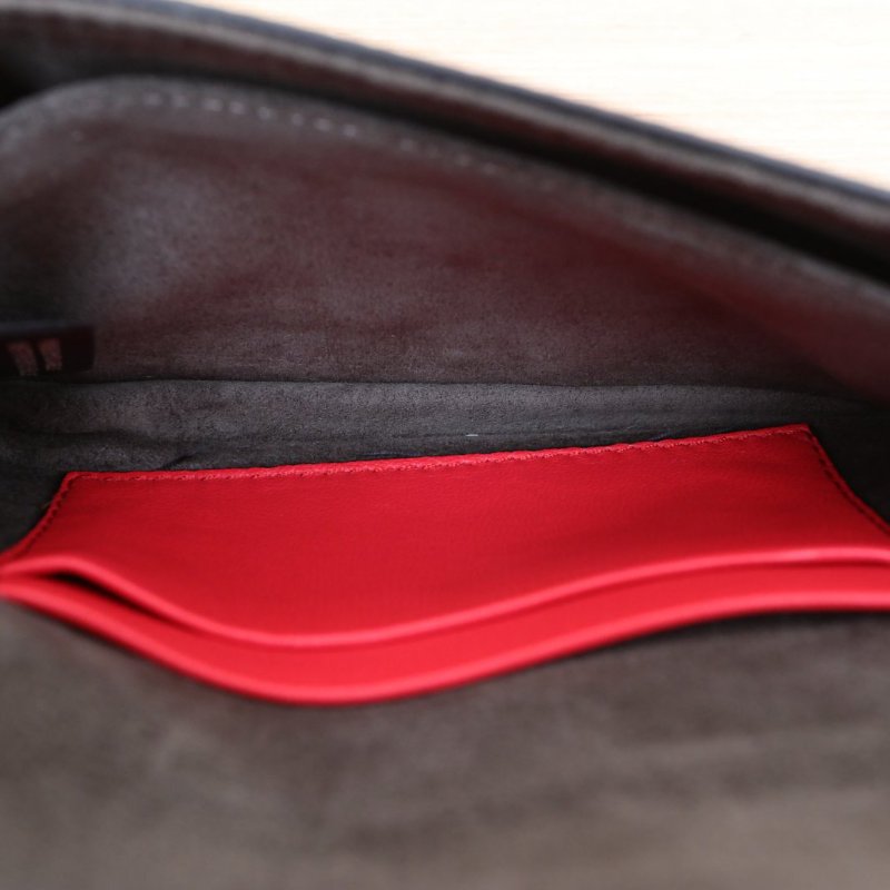 FENDI 紅色羊皮金扣小怪獸nano手提斜挎包肩背包-2