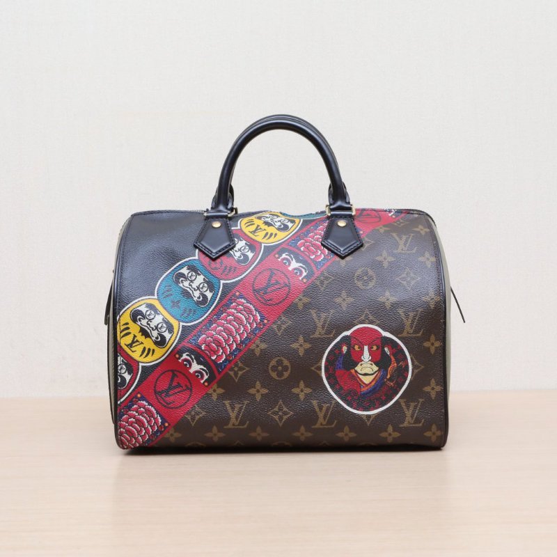 LOUIS VUITTON 老花PVC2017Sp30無肩帶款山本寬齋聯名肩背包-1