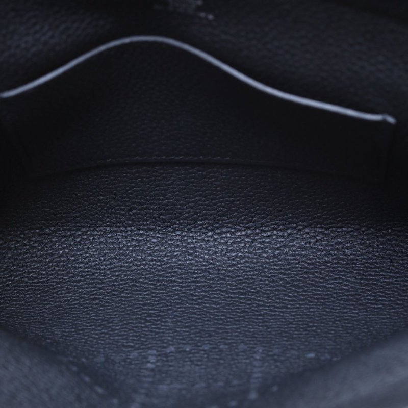 HERMES Videpoches2189黑色Togo皮B刻銀扣肩背包-2