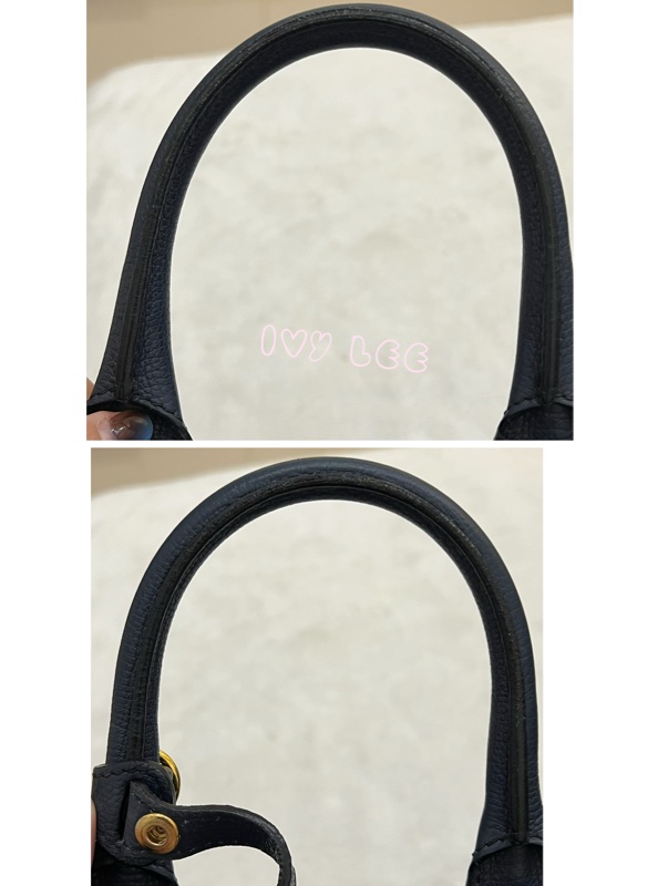 BURBERRY 棉麻拼接皮革 手提包 斜背包 藍色 正品 二手精品-6