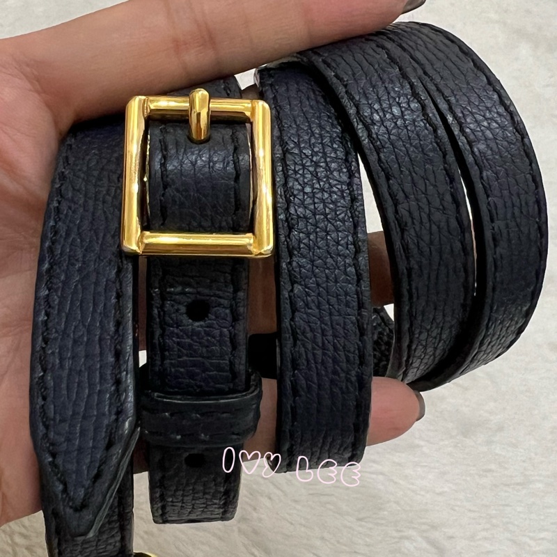 BURBERRY 棉麻拼接皮革 手提包 斜背包 藍色 正品 二手精品-15