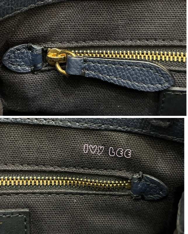 BURBERRY 棉麻拼接皮革 手提包 斜背包 藍色 正品 二手精品-24