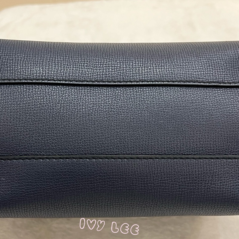 BURBERRY 棉麻拼接皮革 手提包 斜背包 藍色 正品 二手精品-34