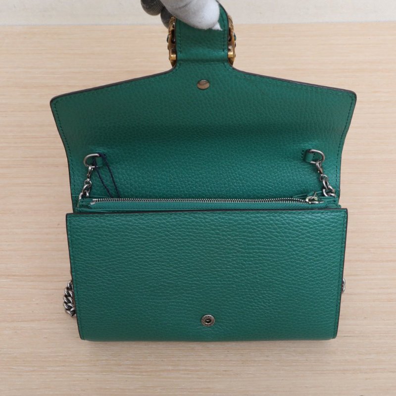 GUCCI Dionysus酒神Woc鑽扣綠色牛皮鑽扣肩背包-2