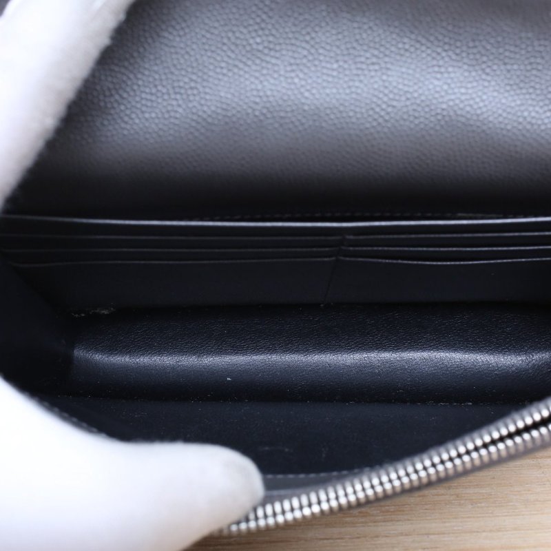 SAINT LAURENT CASSANDRA信封腋下包Woc19V紋灰色牛皮銀扣肩背包-3