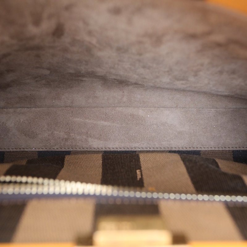 FENDI PEEKABOOREGULAR中號33橙色牛皮金扣肩背包-3