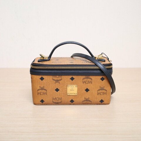 MCM RockstarVisetosOriginal化妝箱老花PVC肩背包