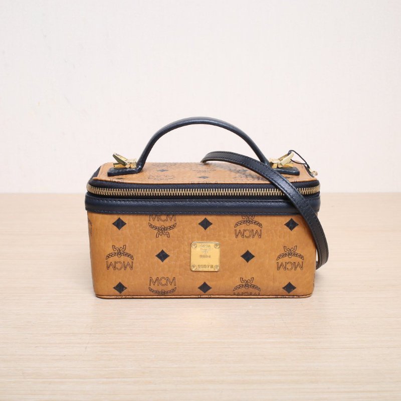 MCM RockstarVisetosOriginal化妝箱老花PVC肩背包-0