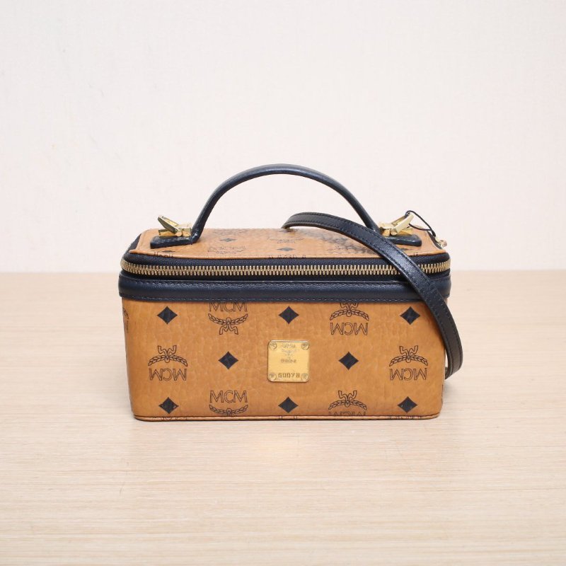 MCM RockstarVisetosOriginal化妝箱老花PVC肩背包-1