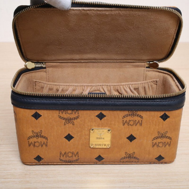 MCM RockstarVisetosOriginal化妝箱老花PVC肩背包-3