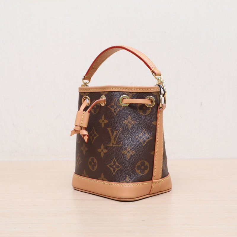 LOUIS VUITTON NOÉ水桶包Nano13可拆卸肩帶老花PVC金扣晶片肩背包-3