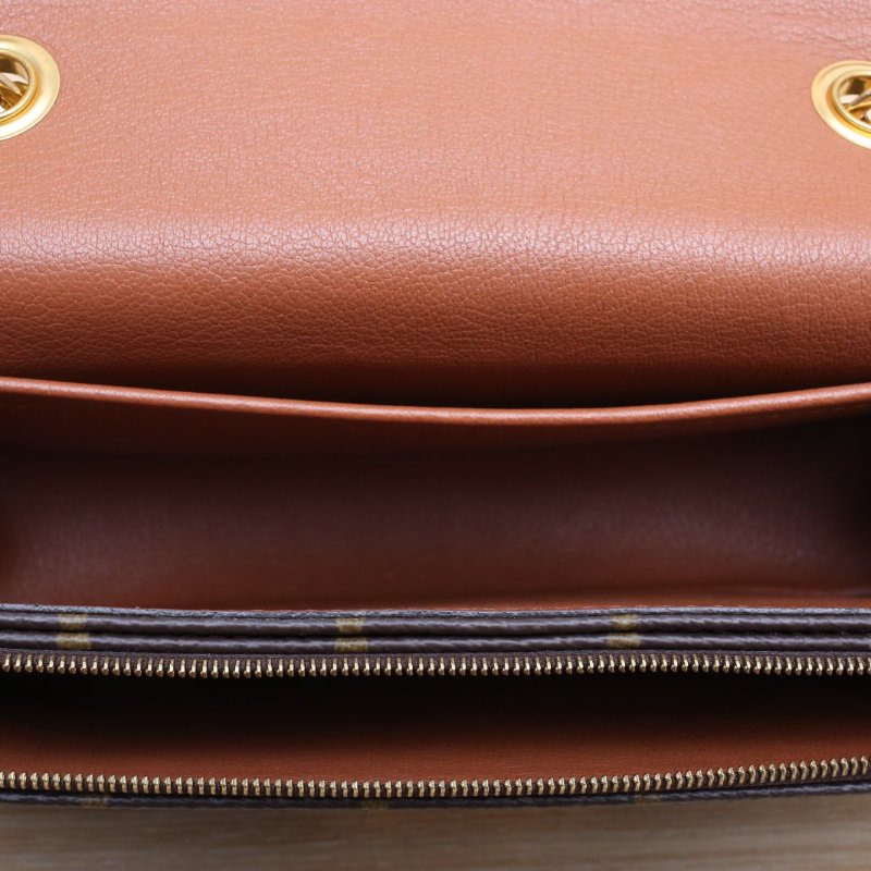 LOUIS VUITTON Marceau郵差包焦糖色PVC金扣晶片老花肩背包-3