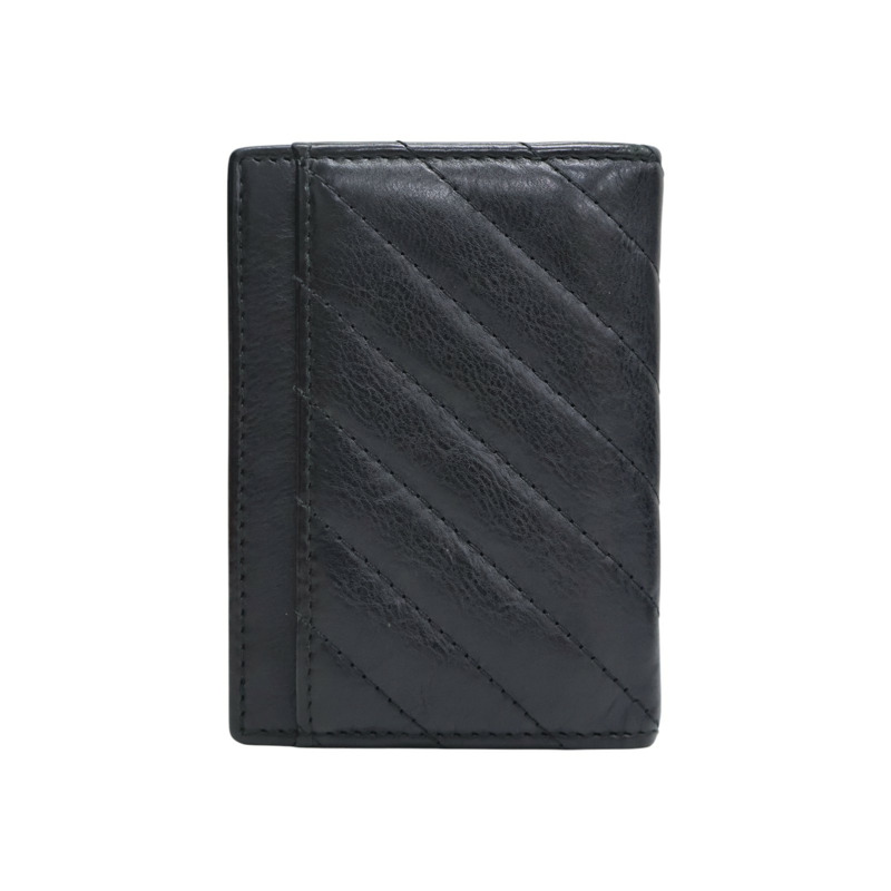 黑色 山型紋 牛皮 卡夾 名片夾 (無卡)【CHANEL 香奈兒】-1