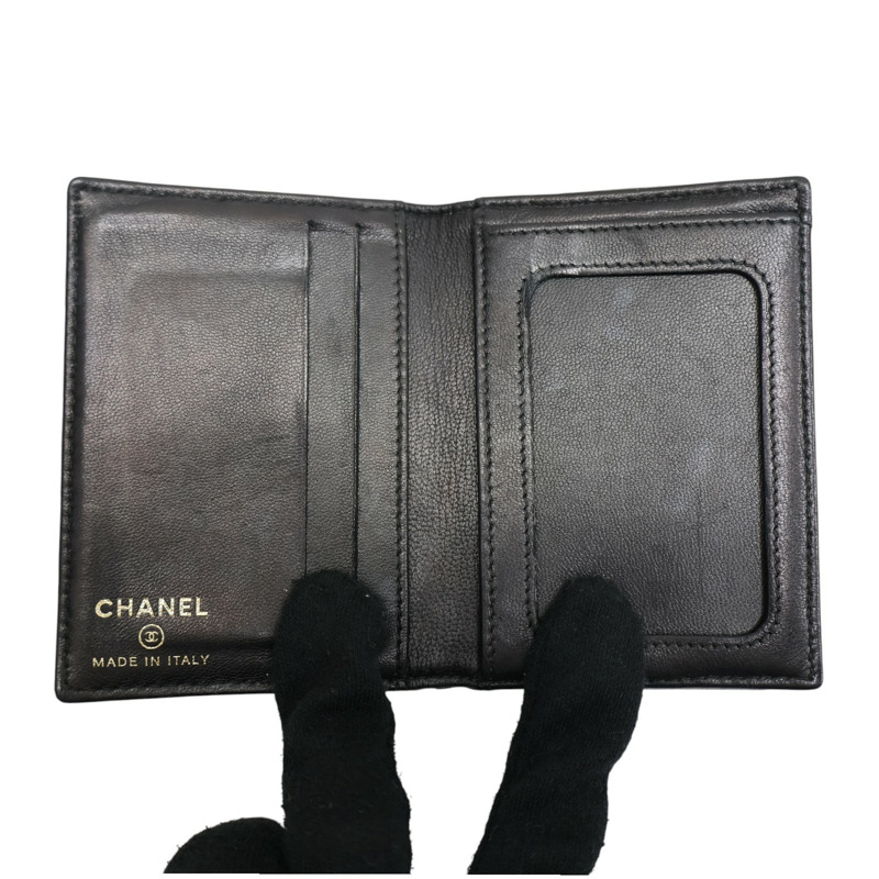 黑色 山型紋 牛皮 卡夾 名片夾 (無卡)【CHANEL 香奈兒】-4