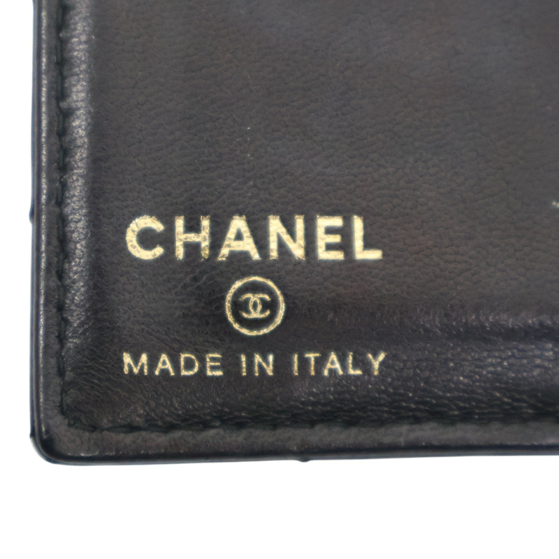 黑色 山型紋 牛皮 卡夾 名片夾 (無卡)【CHANEL 香奈兒】-6
