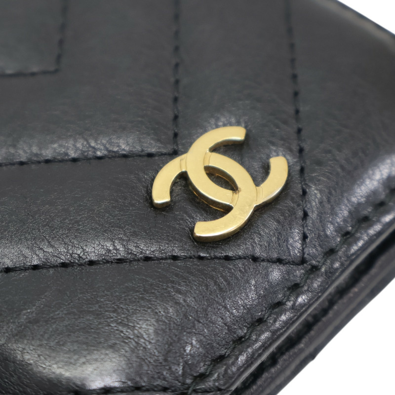 黑色 山型紋 牛皮 卡夾 名片夾 (無卡)【CHANEL 香奈兒】-8