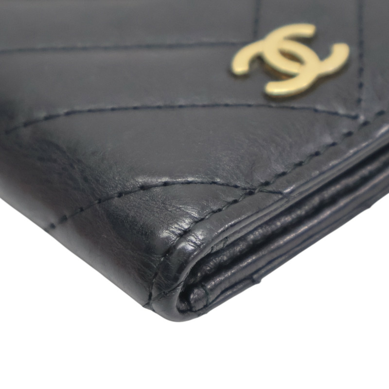 黑色 山型紋 牛皮 卡夾 名片夾 (無卡)【CHANEL 香奈兒】-9