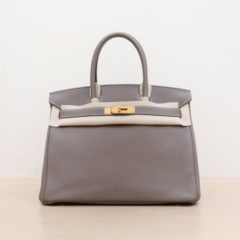 HERMES Birkin3018大象灰Togo皮D刻金扣肩背包-1