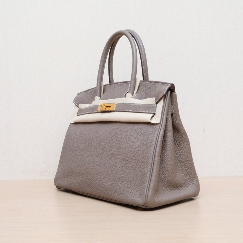 HERMES Birkin3018大象灰Togo皮D刻金扣肩背包-3
