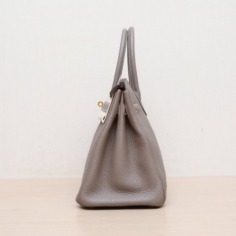 HERMES Birkin3018大象灰Togo皮D刻金扣肩背包-4