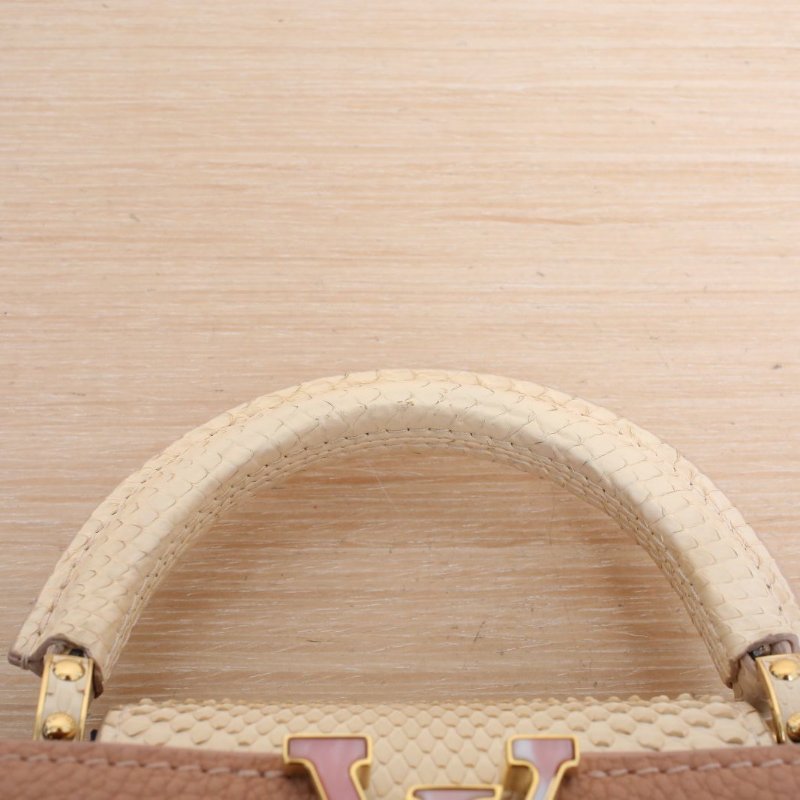 LOUIS VUITTON CapucinesMini21粉色牛皮/蛇皮金扣2021肩背包-2