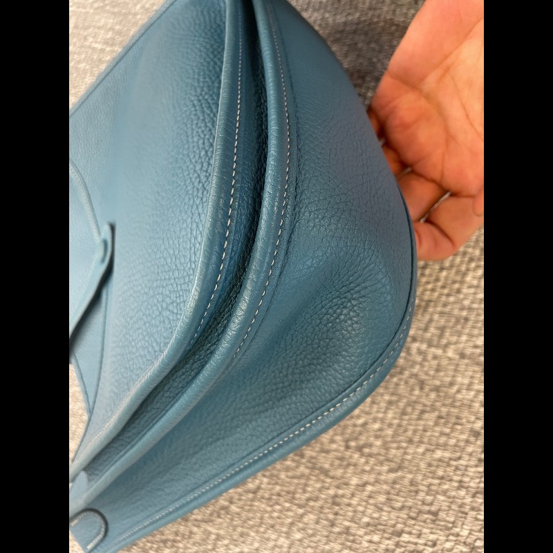 Hermes  Evelyne 29 牛仔藍銀扣👖寶藏大包依芙琳-12