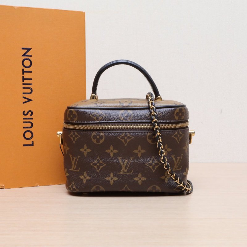 LOUIS VUITTON Vanity化妝包小號19老花PVC金扣2020肩背包-0