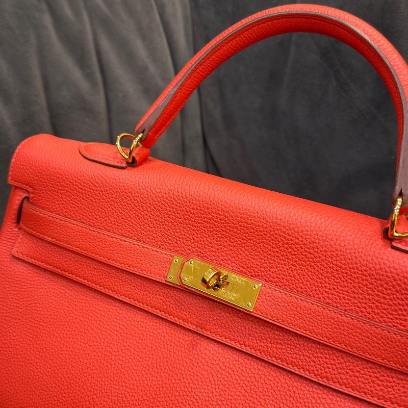 #全網最低凱莉包 #配件齊全 愛馬仕橘紅kelly35 好成色✨免配貨帶走🔥-19