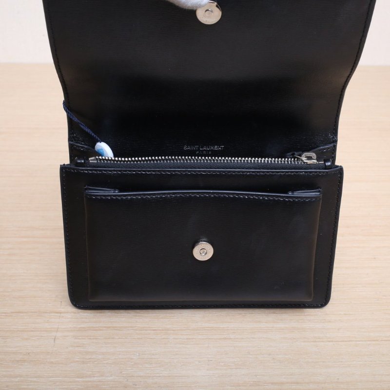 SAINT LAURENT SUNSET日落包Woc17黑色牛皮銀扣肩背包-2