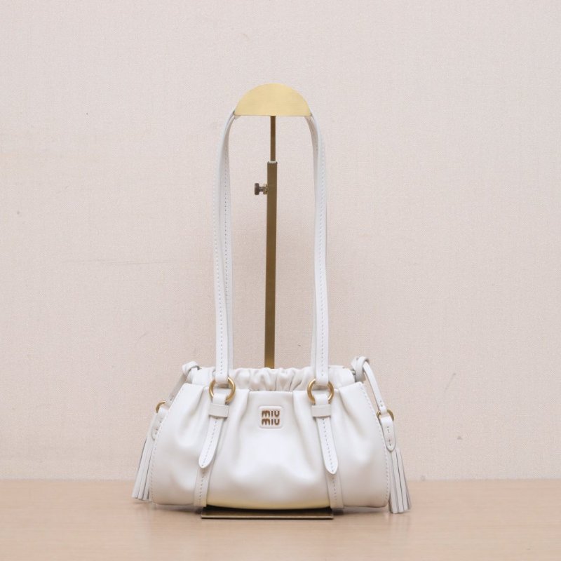 MIU MIU 白色羊皮金扣25SS新款miumiujoe迷你單肩包肩背包-0