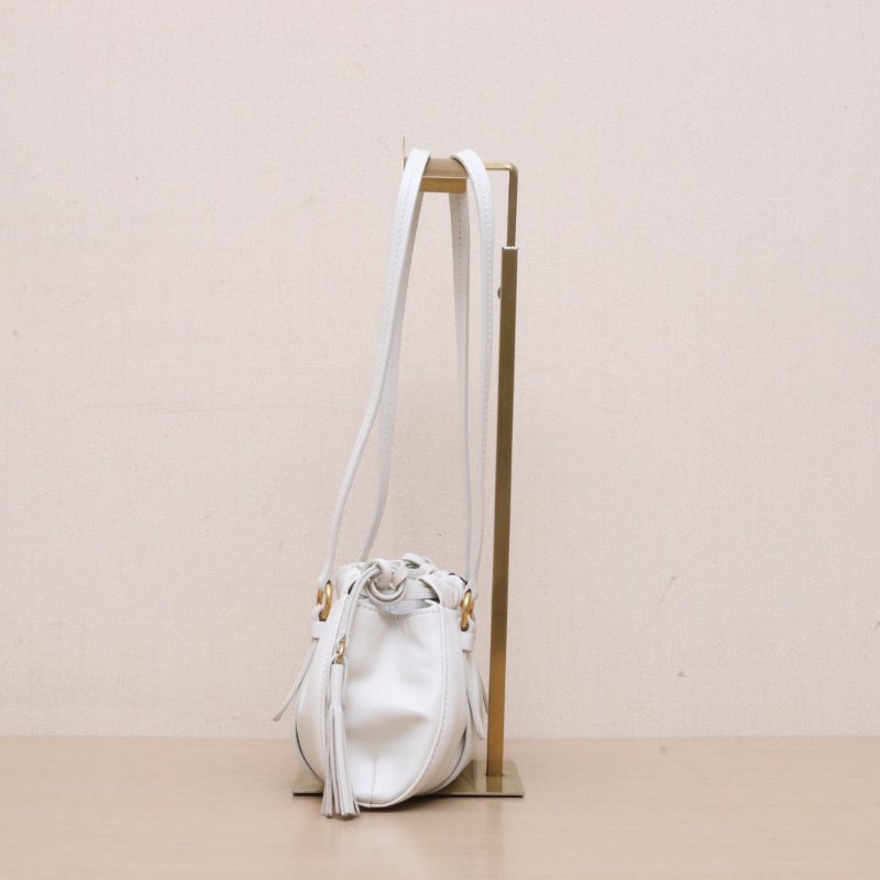 MIU MIU 白色羊皮金扣25SS新款miumiujoe迷你單肩包肩背包-4