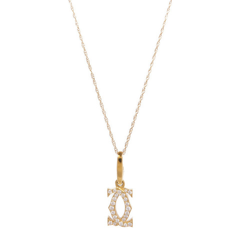 CARTIER 18K黃金/14K黃金2 C Necklace鑽石項鍊