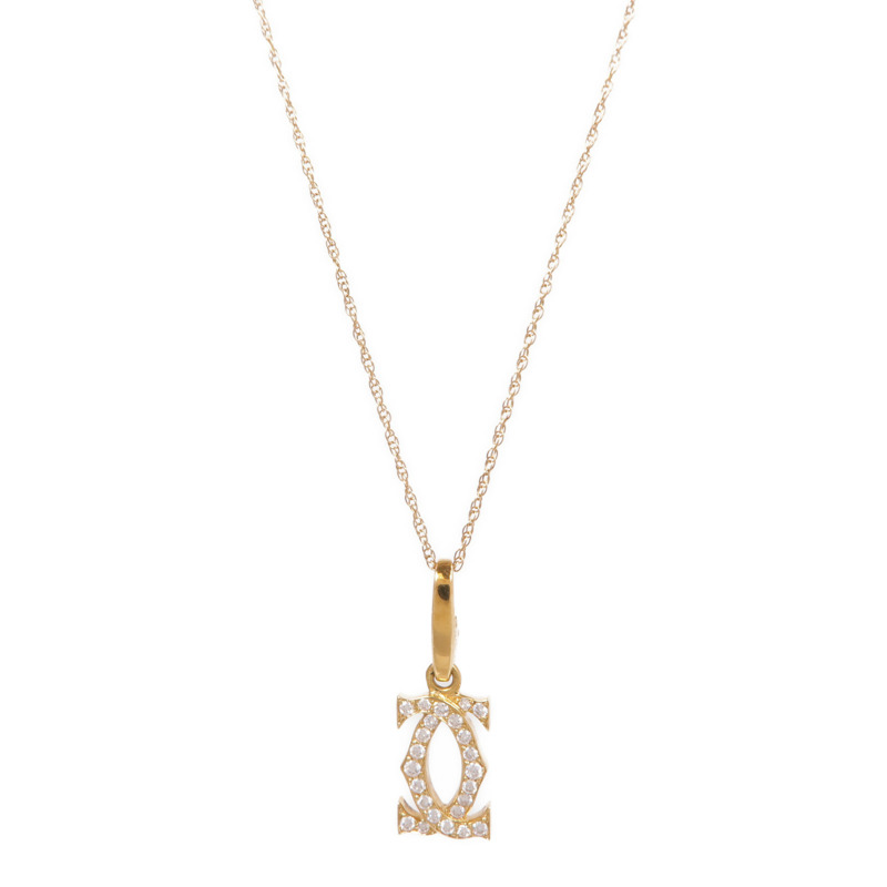 CARTIER 18K黃金/14K黃金2 C Necklace鑽石項鍊-0