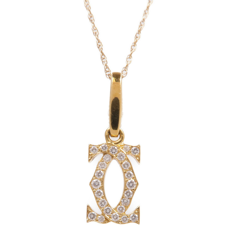 CARTIER 18K黃金/14K黃金2 C Necklace鑽石項鍊-2