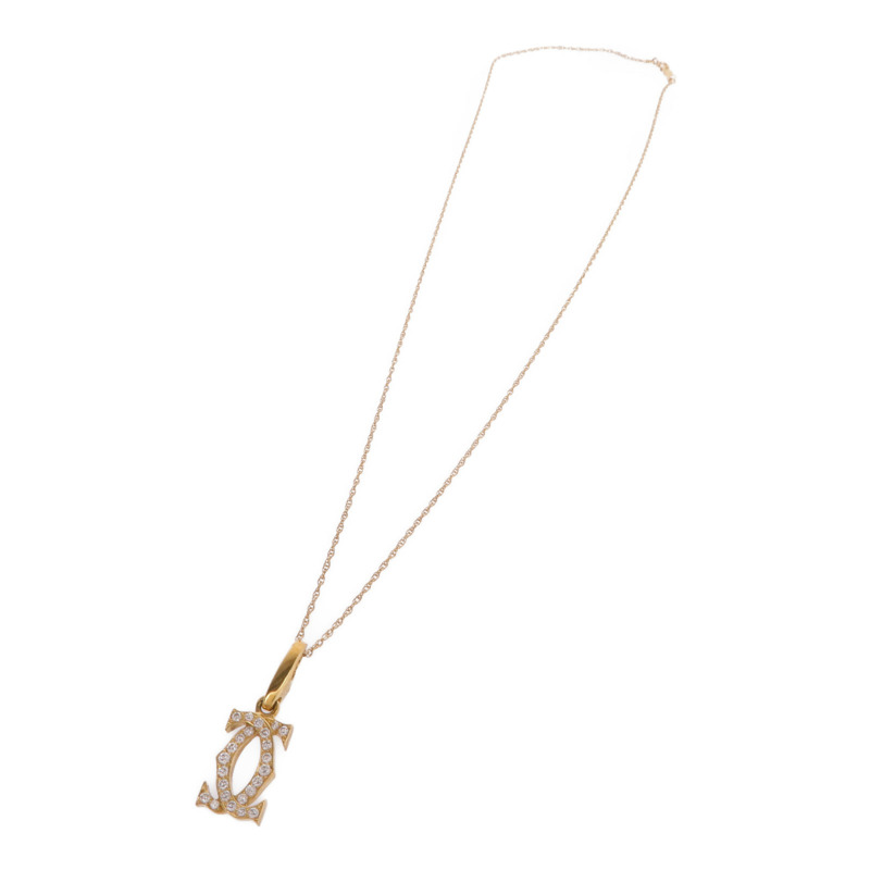 CARTIER 18K黃金/14K黃金2 C Necklace鑽石項鍊-3
