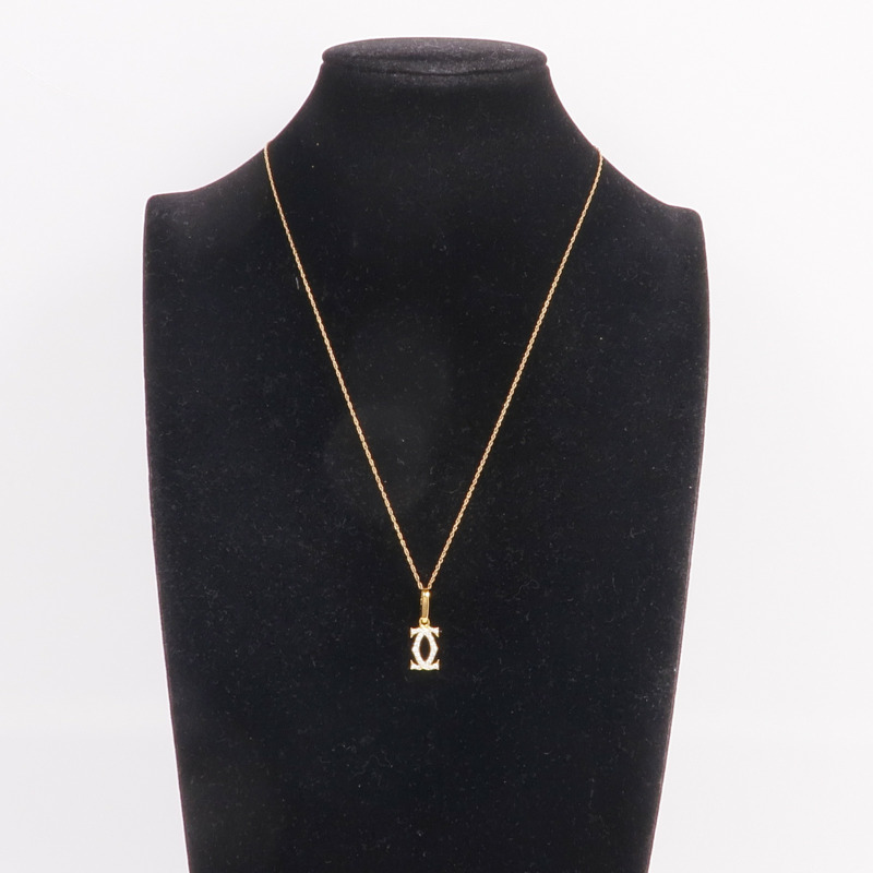 CARTIER 18K黃金/14K黃金2 C Necklace鑽石項鍊-7